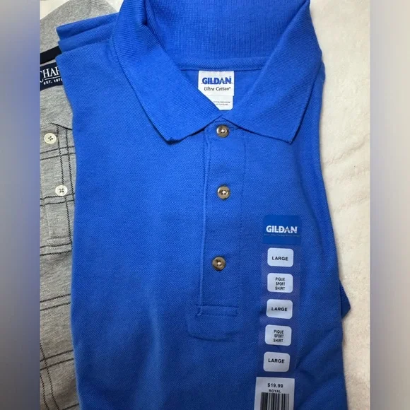 NWT Lot of Men’s Short Sleeve Polo Shirts Size Large Blue, Red, Grey, Beige - Picture 4 of 13